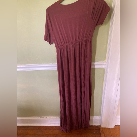 Size S Roolee burgundy surplice maxi dress - Picture 3 of 4